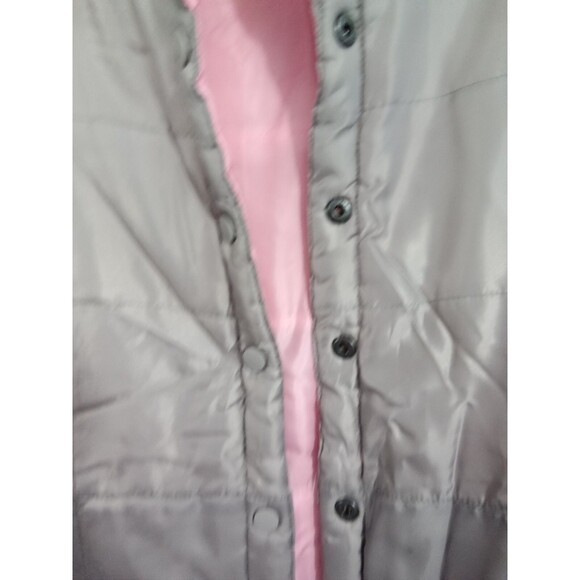 Pink‎ And Gray Womens Vest Medium Reversible snap - Picture 7 of 7